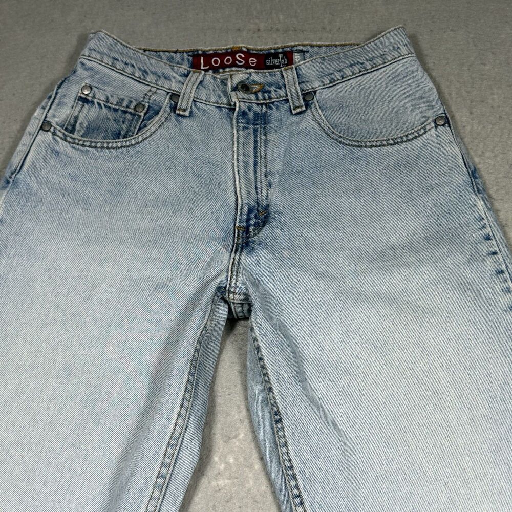 Vintage Levi's Silvertab Jeans Women’s Size 7/8 Loose Fit Light Blue Denim - Picture 3 of 16
